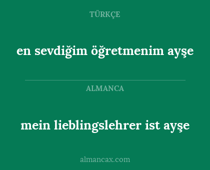 en sevdiğim öğretmenim ayşe - mein lieblingslehrer ist ayşe