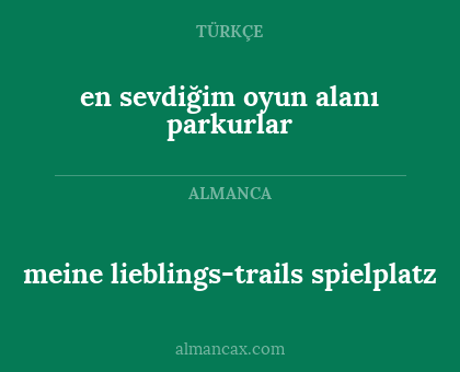 en sevdiğim oyun alanı parkurlar - meine lieblings-trails spielplatz