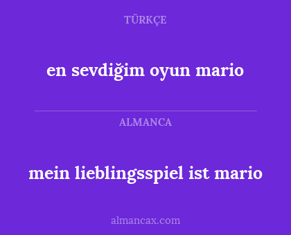 mein lieblingsspiel ist mario - en sevdiğim oyun mario