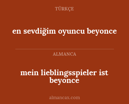 mein lieblingsspieler ist beyonce - en sevdiğim oyuncu beyonce