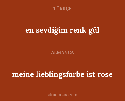 en sevdiğim renk gül - meine lieblingsfarbe ist rose