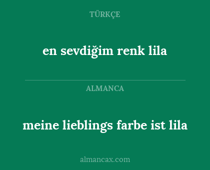 en sevdiğim renk lila - meine lieblings farbe ist lila
