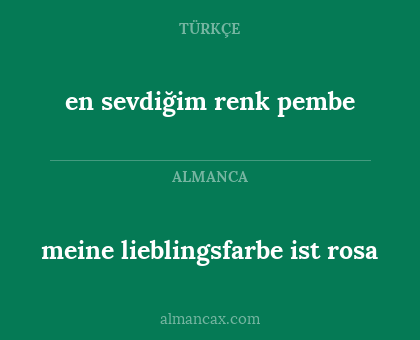 en sevdiğim renk pembe - meine lieblingsfarbe ist rosa