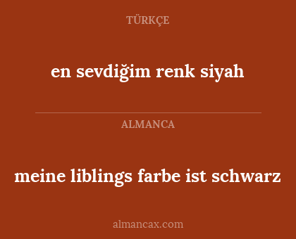 en sevdiğim renk siyah - meine liblings farbe ist schwarz
