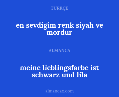 en sevdigim renk siyah ve mordur - meine lieblingsfarbe ist schwarz und lila