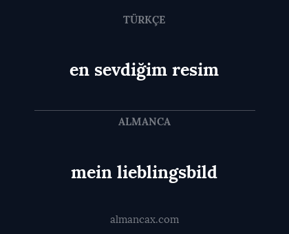 en sevdiğim resim - mein lieblingsbild