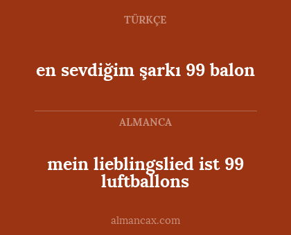 en sevdiğim şarkı 99 balon - mein lieblingslied ist 99 luftballons