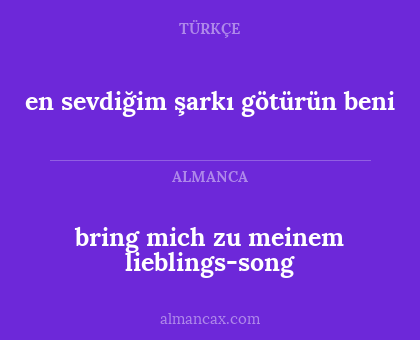 en sevdiğim şarkı götürün beni - bring mich zu meinem lieblings-song