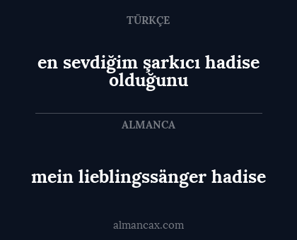 en sevdiğim şarkıcı hadise olduğunu - mein lieblingssänger hadise