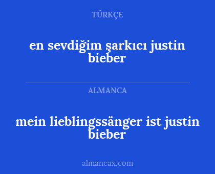 en sevdiğim şarkıcı justin bieber - mein lieblingssänger ist justin bieber