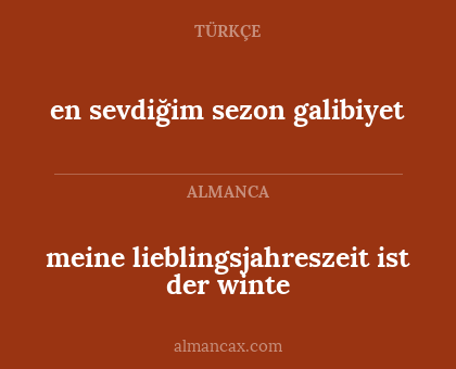 en sevdiğim sezon galibiyet - meine lieblingsjahreszeit ist der winte