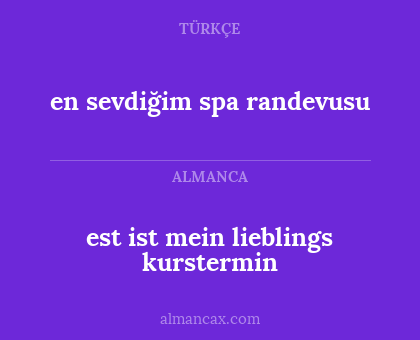 en sevdiğim spa randevusu - est ist mein lieblings kurstermin