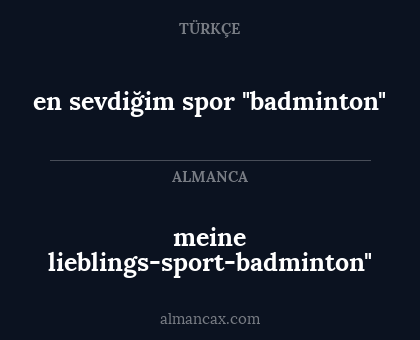 meine lieblings-sport-badminton" - en sevdiğim spor "badminton"