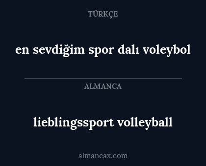 en sevdiğim spor dalı voleybol - lieblingssport volleyball