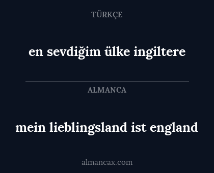 mein lieblingsland ist england - en sevdiğim ülke ingiltere