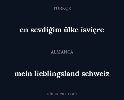 en sevdiğim ülke isviçre - mein lieblingsland schweiz