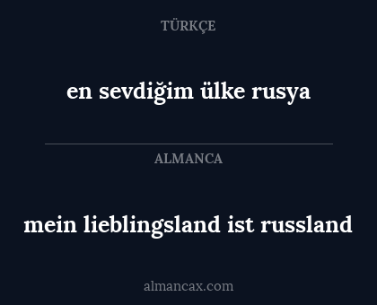 en sevdiğim ülke rusya - mein lieblingsland ist russland