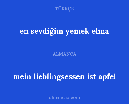 mein lieblingsessen ist apfel - en sevdiğim yemek elma
