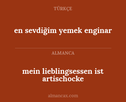 en sevdiğim yemek enginar - mein lieblingsessen ist artischocke