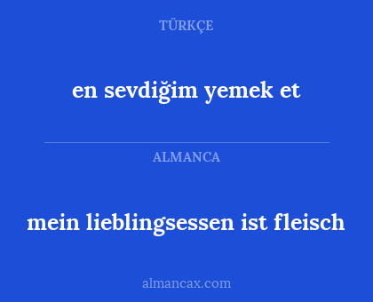 mein lieblingsessen ist fleisch - en sevdiğim yemek et