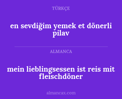 mein lieblingsessen ist reis mit fleischdöner - en sevdiğim yemek et dönerli pilav