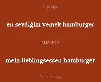 mein lieblingsessen hamburger - en sevdiğim yemek hamburger