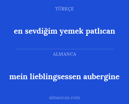 en sevdiğim yemek patlıcan - mein lieblingsessen aubergine