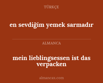 mein lieblingsessen ist das verpacken - en sevdiğim yemek sarmadır