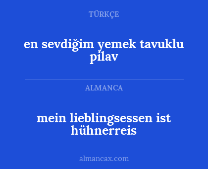 mein lieblingsessen ist hühnerreis - en sevdiğim yemek tavuklu pilav