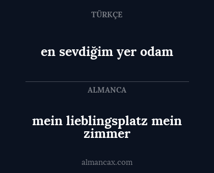 mein lieblingsplatz mein zimmer - en sevdiğim yer odam