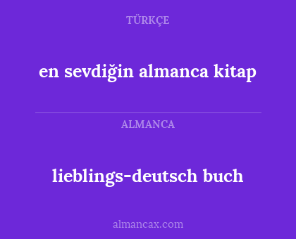 lieblings-deutsch buch - en sevdiğin almanca kitap