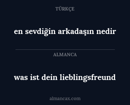 en sevdiğin arkadaşın nedir - was ist dein lieblingsfreund