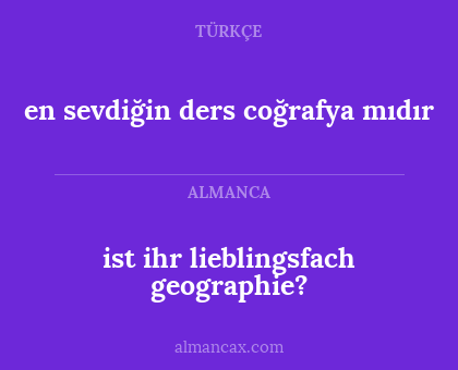 ist ihr lieblingsfach geographie? - en sevdiğin ders coğrafya mıdır