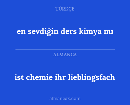 en sevdiğin ders kimya mı - ist chemie ihr lieblingsfach