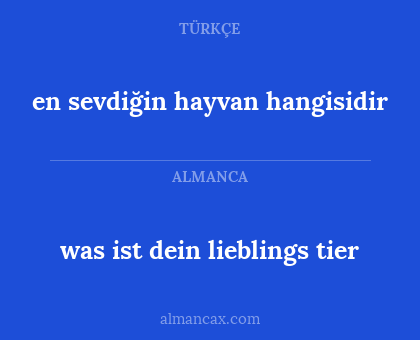 en sevdiğin hayvan hangisidir - was ist dein lieblings tier