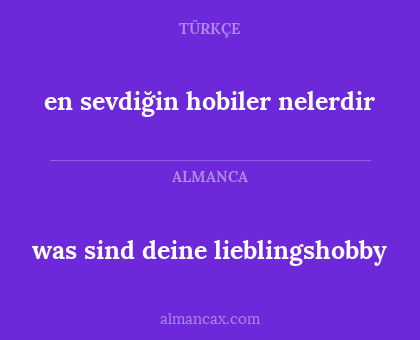 en sevdiğin hobiler nelerdir - was sind deine lieblingshobby
