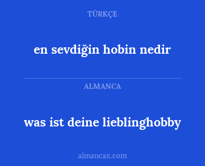 en sevdiğin hobin nedir - was ist deine lieblinghobby