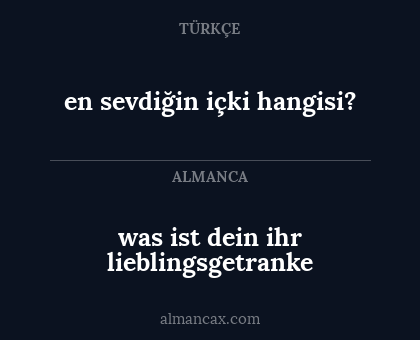 en sevdiğin içki hangisi? - was ist dein ihr lieblingsgetranke