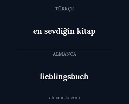 lieblingsbuch - en sevdiğin kitap