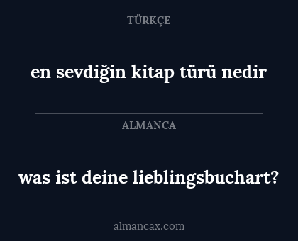 was ist deine lieblingsbuchart? - en sevdiğin kitap türü nedir
