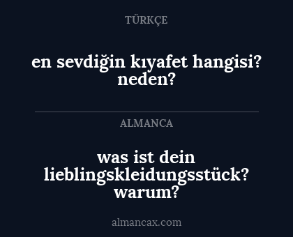 en sevdiğin kıyafet hangisi? neden? - was ist dein lieblingskleidungsstück? warum?