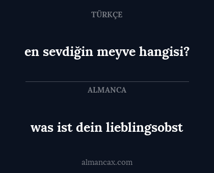 was ist dein lieblingsobst - en sevdiğin meyve hangisi?