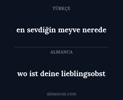 wo ist deine lieblingsobst - en sevdiğin meyve nerede