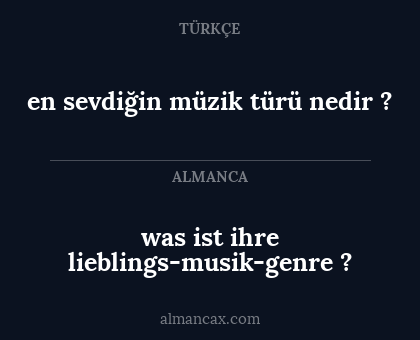 was ist ihre lieblings-musik-genre ? - en sevdiğin müzik türü nedir ?