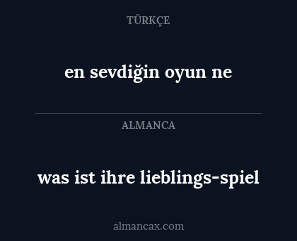 en sevdiğin oyun ne - was ist ihre lieblings-spiel