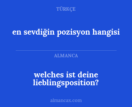 welches ist deine lieblingsposition? - en sevdiğin pozisyon hangisi