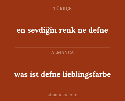 was ist defne lieblingsfarbe - en sevdiğin renk ne defne