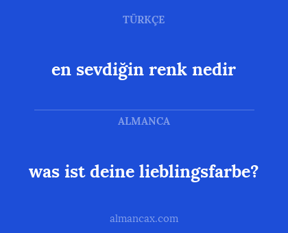 was ist deine lieblingsfarbe? - en sevdiğin renk nedir