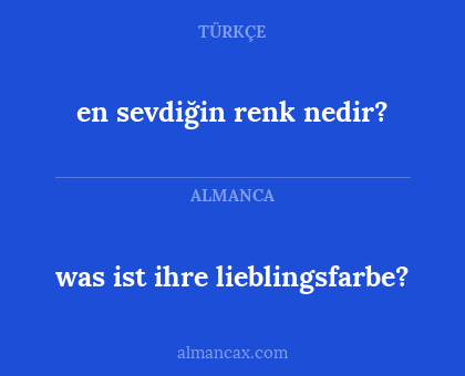 en sevdiğin renk nedir? - was ist ihre lieblingsfarbe?
