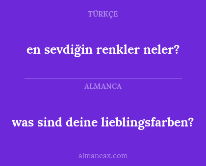 was sind deine lieblingsfarben? - en sevdiğin renkler neler?